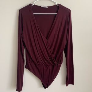 Maroon Longsleeve Bodysuit